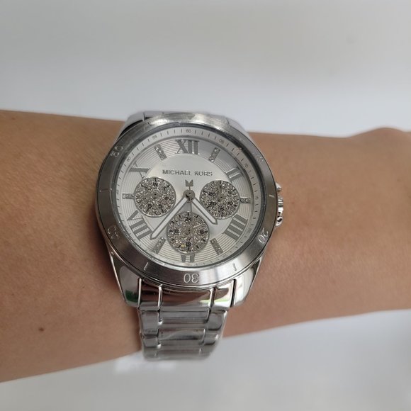 Michael Kors Womens MK7263 Bradshaw Stainless Steel Chronograph Watch - Picture 2 of 11